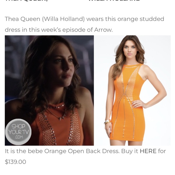 🧡BEBE Addiction L Studded Orange Bodycon Dress 🧡 - Picture 9 of 9